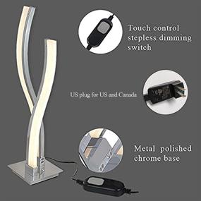 img 1 attached to 🔆 Dimmable LED Table Lamp Modern, Touch Control Desk Lamp, Arc Minimalist Contemporary Bedside Lamps for Bedroom Reading Living Room - Karmiqi