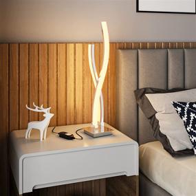 img 3 attached to 🔆 Dimmable LED Table Lamp Modern, Touch Control Desk Lamp, Arc Minimalist Contemporary Bedside Lamps for Bedroom Reading Living Room - Karmiqi