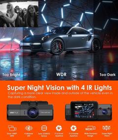 img 1 attached to 📹 Vantrue N2S 4K Uber Dual Dash Cam with GPS, 1440P Front and Cabin Car Dashboard Camera, 2 Channel Motion Detection Parking Mode Dashcam with IR Night Vision, Speed Record, Capacitor, Supports up to 256GB Storage Capacity