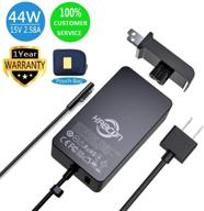 microsoft surface charger - 44w 15v 2.58a power supply for surface pro 6/7/4/3/x, surface laptop 1/2/3, surface go 1/2, and surface book 1/2/3 with storage pouch logo