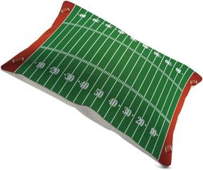 img 1 attached to 🏈 DECOPOW Football Field Throw Pillow Cover - Football Decor Cotton Linen Case (12X20 Inches)