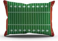 🏈 decopow football field throw pillow cover - football decor cotton linen case (12x20 inches) логотип