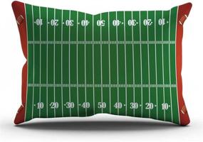 img 2 attached to 🏈 DECOPOW Football Field Throw Pillow Cover - Football Decor Cotton Linen Case (12X20 Inches)