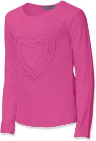 img 3 attached to Adorable Girls' Ruffled Heart Sleeve Shirts - Trendy Clothing and Tops for Girls: Tees & Blouses