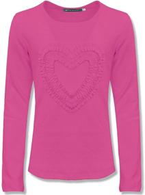 img 4 attached to Adorable Girls' Ruffled Heart Sleeve Shirts - Trendy Clothing and Tops for Girls: Tees & Blouses