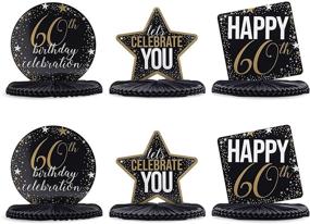 img 4 attached to 🎉 60th Birthday Party Honeycomb Centerpiece Decoration (6 Pack, 12 x 11 Inches)