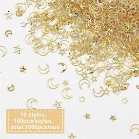 img 1 attached to Enhance your Resin Jewelry with OLYCRAFT 1600PCS Moon Star Resin Fillers: Exquisite Gold Cosmos-Themed Brass Charms and Supplies