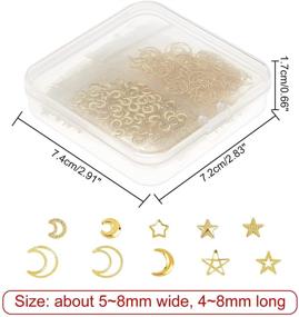 img 3 attached to Enhance your Resin Jewelry with OLYCRAFT 1600PCS Moon Star Resin Fillers: Exquisite Gold Cosmos-Themed Brass Charms and Supplies