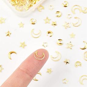 img 2 attached to Enhance your Resin Jewelry with OLYCRAFT 1600PCS Moon Star Resin Fillers: Exquisite Gold Cosmos-Themed Brass Charms and Supplies