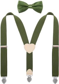 img 3 attached to YJDS Little Suspenders Heart Leather Boys' Accessories : Suspenders