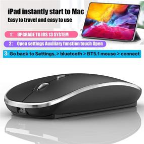 img 1 attached to Bluetooth Mouse For IPad Mac MacBook Pro MacBook Air IMac Laptop Chromebook PC HP DELL Windows (Black 2)