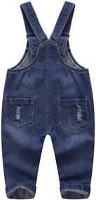 img 3 attached to 👦 Kidscool Little Girls Ripped Overall: Trendy Boys' Clothing for Fashionable Overalls