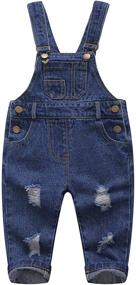 img 4 attached to 👦 Kidscool Little Girls Ripped Overall: Trendy Boys' Clothing for Fashionable Overalls
