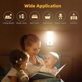 img 2 attached to 💡 Rechargeable Motion Sensor Lights: Smart Dusk to Dawn Night Light for Cabinets - Stick-on, Magnetic Strip - Ideal for Wardrobe, Closet, Kitchen, Bedroom, Stairs, Hallway - Energy Saving (2 Pack)