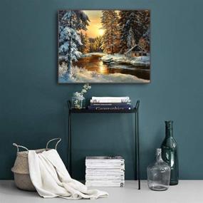 img 2 attached to Sunset Snow Scene Paint by Numbers DIY Painting Kit for Adults on Canvas - YCZQBLET 16”x 20” (Frame Not Included)