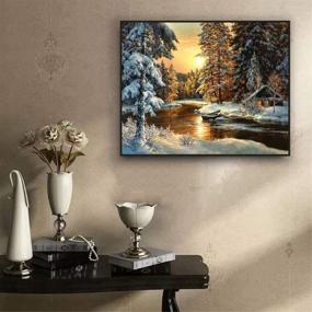 img 3 attached to Sunset Snow Scene Paint by Numbers DIY Painting Kit for Adults on Canvas - YCZQBLET 16”x 20” (Frame Not Included)