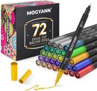 premium dual tip brush markers for adult coloring - mogyann 72 coloring pens for coloring books logo