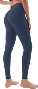 img 3 attached to 🩲 AFITNE High Waist Yoga Pants for Women, with Pockets, Tummy Control, Workout & Running 4-Way Stretch Leggings