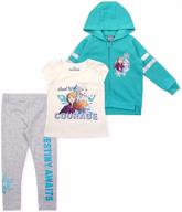 disney frozen leggings set with zip-up top - 3 piece girls' clothing logo