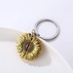 img 1 attached to Radiate Positivity with Sunshine Engraved Inspirational Sunflower Accessories