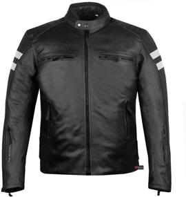 img 2 attached to 🏍️ Enhanced Safety for Motorcycle Riders: AXE Men's Leather Jacket with CE Armor, Ideal for Street Cruiser and Biker Adventures