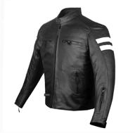 🏍️ enhanced safety for motorcycle riders: axe men's leather jacket with ce armor, ideal for street cruiser and biker adventures logo