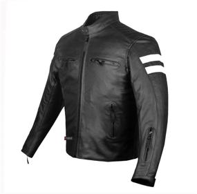 img 4 attached to 🏍️ Enhanced Safety for Motorcycle Riders: AXE Men's Leather Jacket with CE Armor, Ideal for Street Cruiser and Biker Adventures