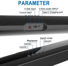 img 3 attached to Wireless & Wired Soundbar with 2200 mAh Battery, 3D Surround Sound Home Theater, 🔊 Bluetooth 5.0 Portable Soundbar for TV/PC. Built-in Subwoofer with Remote Control. Compatible with Projectors, Phones, Tablets.