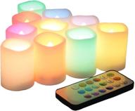 10 pack battery included: long lasting flameless led votive candles with remote, flickering color changing, ideal for wedding party decorations, electric multi colors candle set логотип