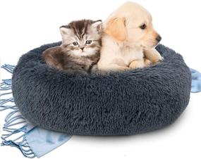 img 4 attached to Comfortable Plush Dog Bed: Soft Donut-Shaped Bed for 🐶 Small to Medium Pets, Ideal for Snoozing and Relaxing Indoors