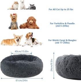 img 3 attached to Comfortable Plush Dog Bed: Soft Donut-Shaped Bed for 🐶 Small to Medium Pets, Ideal for Snoozing and Relaxing Indoors