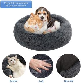 img 2 attached to Comfortable Plush Dog Bed: Soft Donut-Shaped Bed for 🐶 Small to Medium Pets, Ideal for Snoozing and Relaxing Indoors