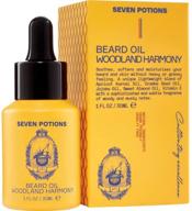 🌲 seven potions woodland harmony beard oil - 1 fl oz. sweet and woody scent for softer, itch-free beards. natural, organic, vegan beard conditioner with jojoba oil. logo