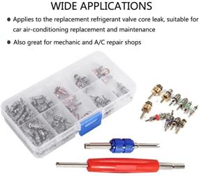 img 2 attached to 🚘 102PCS Car Air Conditioning Valve Core Kit - Complete Auto AC Repair Tool Set for A/C R12 R134A Refrigeration Tire Valve Stem Cores Remover Installation - Comprehensive Assortment Set