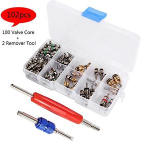 img 4 attached to 🚘 102PCS Car Air Conditioning Valve Core Kit - Complete Auto AC Repair Tool Set for A/C R12 R134A Refrigeration Tire Valve Stem Cores Remover Installation - Comprehensive Assortment Set