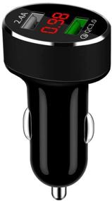 img 4 attached to 🚗 High-Speed Car Charger with Volt Meter & LED Display for Phone X/Xs/XR/Xs Max and More