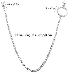 img 3 attached to 💀 Ceqiny 3pcs Pocket Chain Jeans Chains: Stylish Waist Chain Belt for Women & Men - Hip Hop, Punk, Gothic Rock Key Chain with Lobster Claw Clasp Trigger Snap Hook, Silver