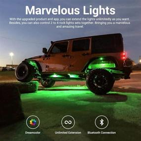 img 1 attached to Mustwin 10 Pods LED Dreamcolor Rock Light - Multicolor Car Underglow Light Kits with APP & RF Remote Control Waterproof Music Mode - Perfect for Truck, Golf, Ford, ATV, UTV, and Off-Road Vehicles