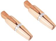 🔨 pandahall elite 2 pack wooden ring clamp with leather jaws and wood wedge - jewelry making tool for stone setting, engraving, and repair logo