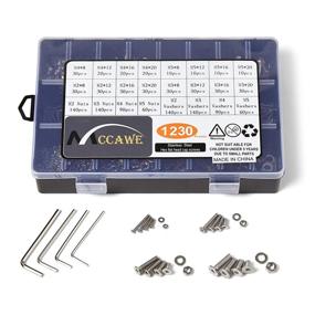 img 4 attached to 🔩 Mccawe 1230-Piece Stainless Steel Hex Cap Machine Bolt Assortment Kit - Metric Bolts, Nuts, Washers with Allen Bolt Wrenches