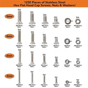 img 3 attached to 🔩 Mccawe 1230-Piece Stainless Steel Hex Cap Machine Bolt Assortment Kit - Metric Bolts, Nuts, Washers with Allen Bolt Wrenches