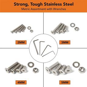 img 2 attached to 🔩 Mccawe 1230-Piece Stainless Steel Hex Cap Machine Bolt Assortment Kit - Metric Bolts, Nuts, Washers with Allen Bolt Wrenches