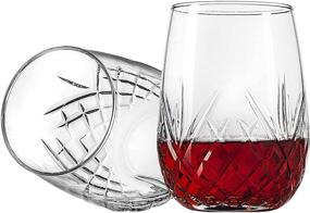 img 2 attached to 🍷 Godinger Dublin Collection Stemless Goblet Wine Glasses - 16oz, Italian Made, Set of 4: Classy Beverage Cups for Wine Lovers