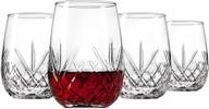 🍷 godinger dublin collection stemless goblet wine glasses - 16oz, italian made, set of 4: classy beverage cups for wine lovers logo