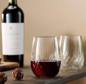 img 1 attached to 🍷 Godinger Dublin Collection Stemless Goblet Wine Glasses - 16oz, Italian Made, Set of 4: Classy Beverage Cups for Wine Lovers