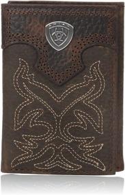 img 4 attached to 👨 Ariat Men's Brown Embroidered Tri-Fold Wallet