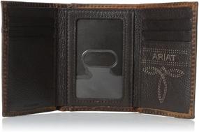 img 1 attached to 👨 Ariat Men's Brown Embroidered Tri-Fold Wallet