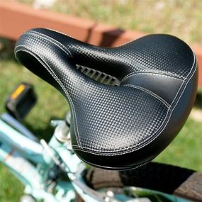 img 2 attached to Ultimate Comfort Bike Seat: A Pain-Free Bicycle Accessory for Men, Women, and Kids. Universal Fit Ideal for Mountain Riding, Cruisers, Spin, Exercise, or Kids Bikes