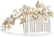 💍 handmade brushed gold and ivory pearl wedding comb - crystal jeweled bridal hair accessory by mariell logo