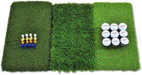 img 4 attached to ⛳️ Enhance Your Golf Game with Rukket Tri-Turf Golf Hitting Mat Attack: Portable Driving, Chipping, Training Aids for Backyard!